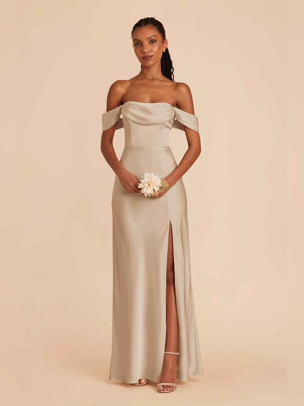 Birdy Grey Mia Dress in Satin Champagne size medium